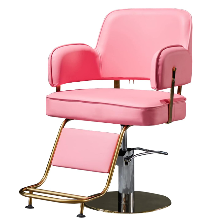 Pink Hair Chair Classic Wholesale Beauty Salon Leather Fashionable Customized Style Beauty Modern barber chairs pink salon chair