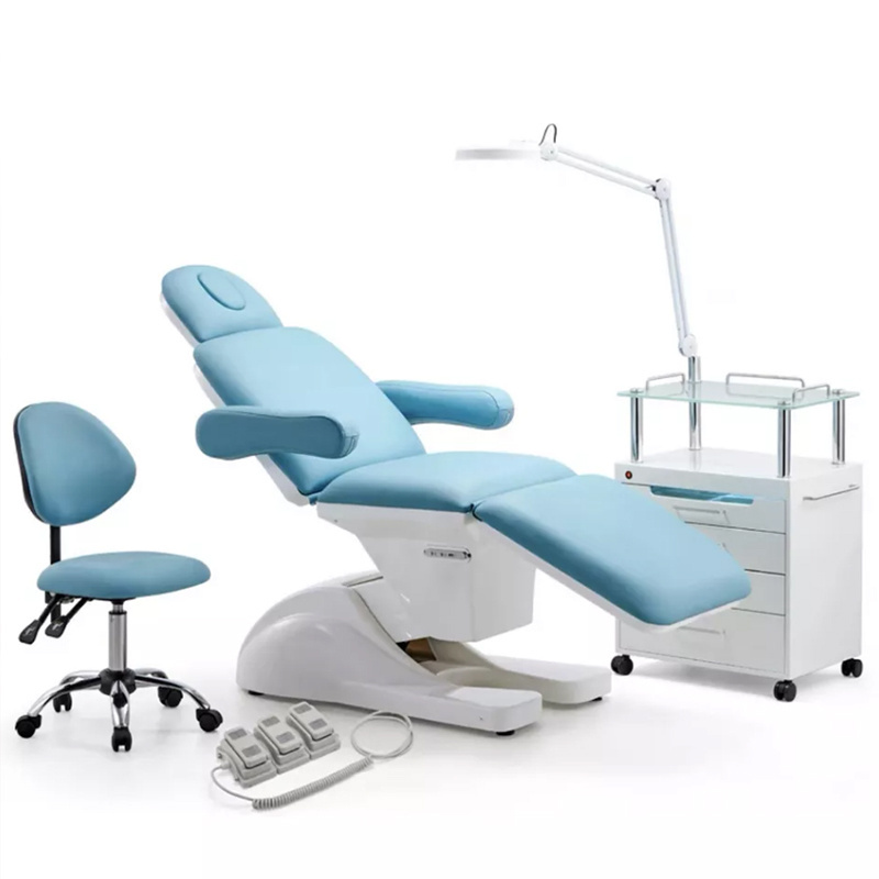 Factory directElectric facial beauty bed and  beauty bed chair White Massage Table Bed Salon Barber Chair fold dental chair sets