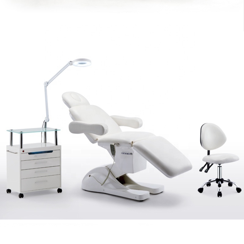 Factory directElectric facial beauty bed and  beauty bed chair White Massage Table Bed Salon Barber Chair fold dental chair sets