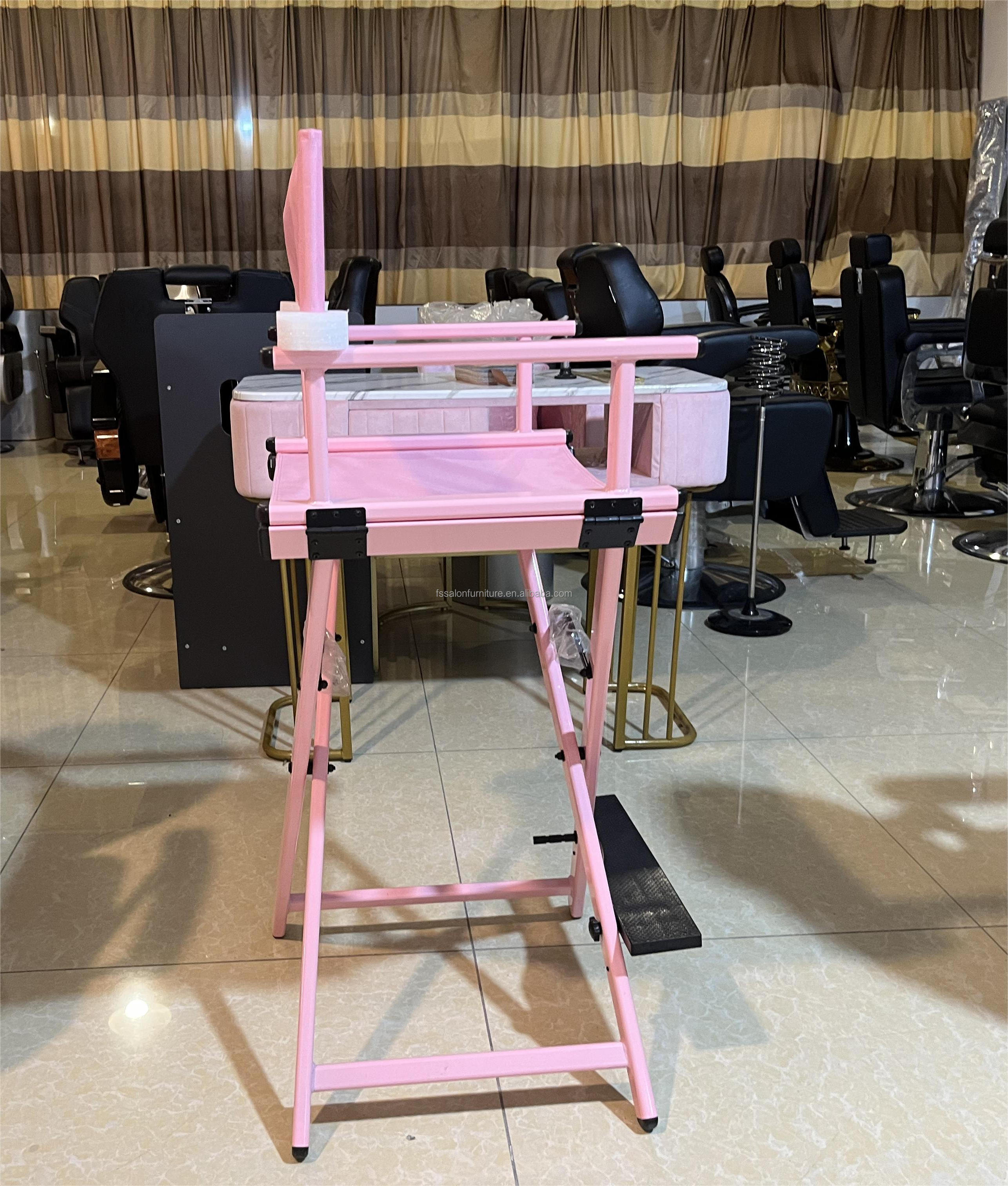 Pink Wholesale Good Quality Portable Barbershop Makeup Chair Outdoor Nylon Waterproof Folded Director Chair