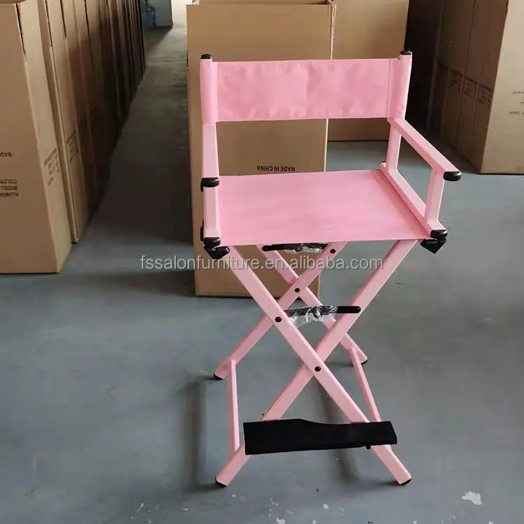 Pink Wholesale Good Quality Portable Barbershop Makeup Chair Outdoor Nylon Waterproof Folded Director Chair