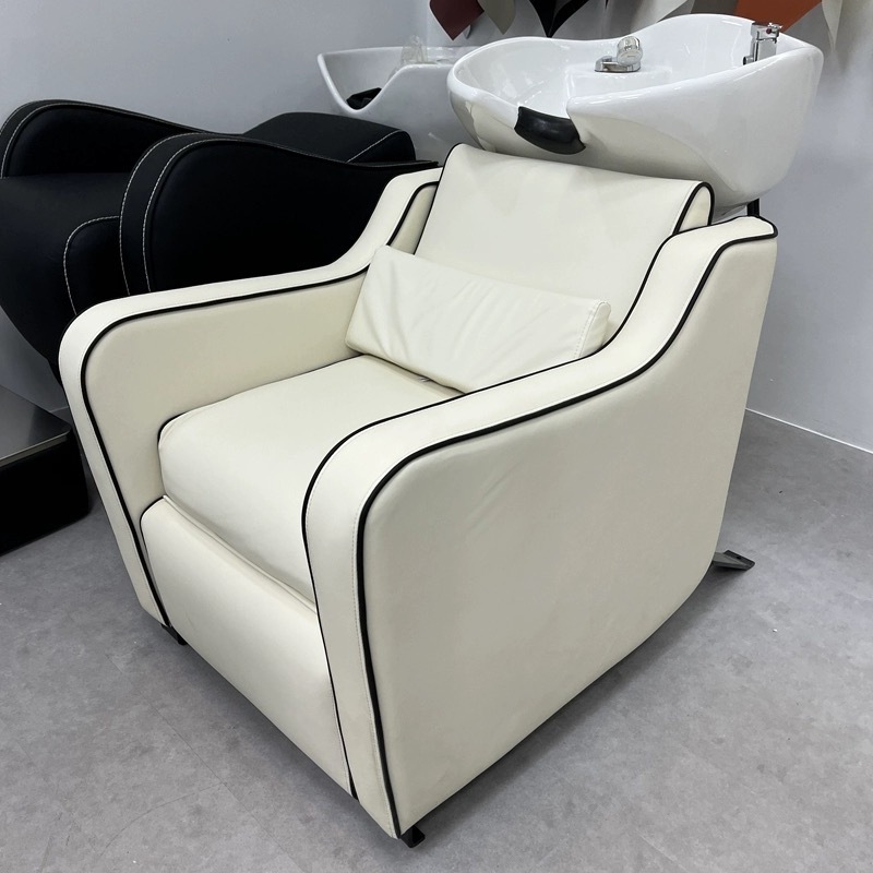 Pink Shampoo Bowl  Chair Hair Salon Furniture   Elegant  Salon Shampoo Chair Backwash Unit  Pink Saloon Equipment Sets