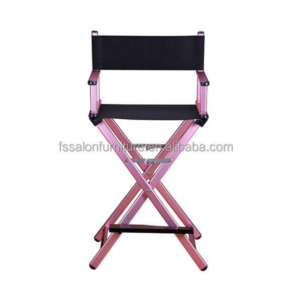 Popular Design Pink Director Chair Nylon Waterproof Quick Drying Makeup Chair Make-up artist high chair foldable