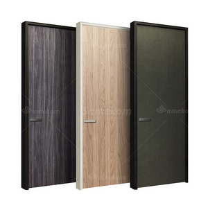 Modern Interior Room Door Design Waterproof Solid Wooden Door with Aluminum Alloy Accessories for Hotel Sale