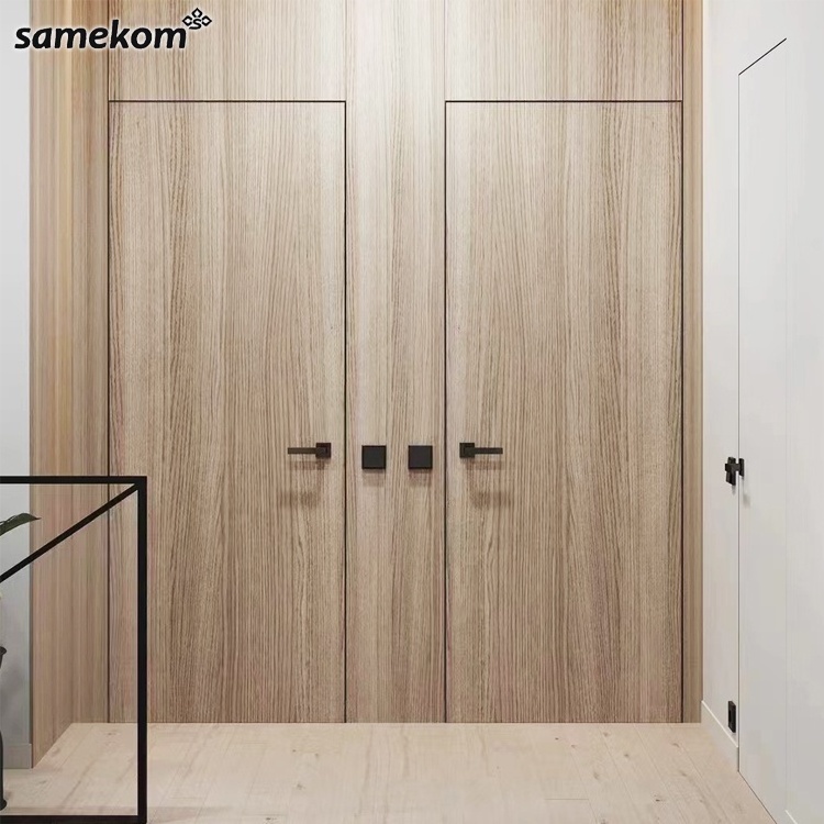 Invisible flush mounted high-end secret room aluminum doors internal concealed integrated frameless hinged hidden door