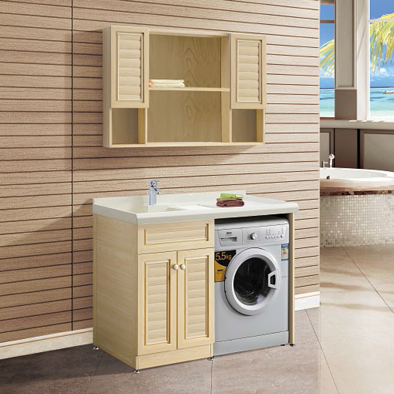 wholesale laundry room washing machine wood color storage cabinet