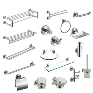 Factory hot sale shower room wall mounted sus304 stainless steel bathroom hardware accessories set