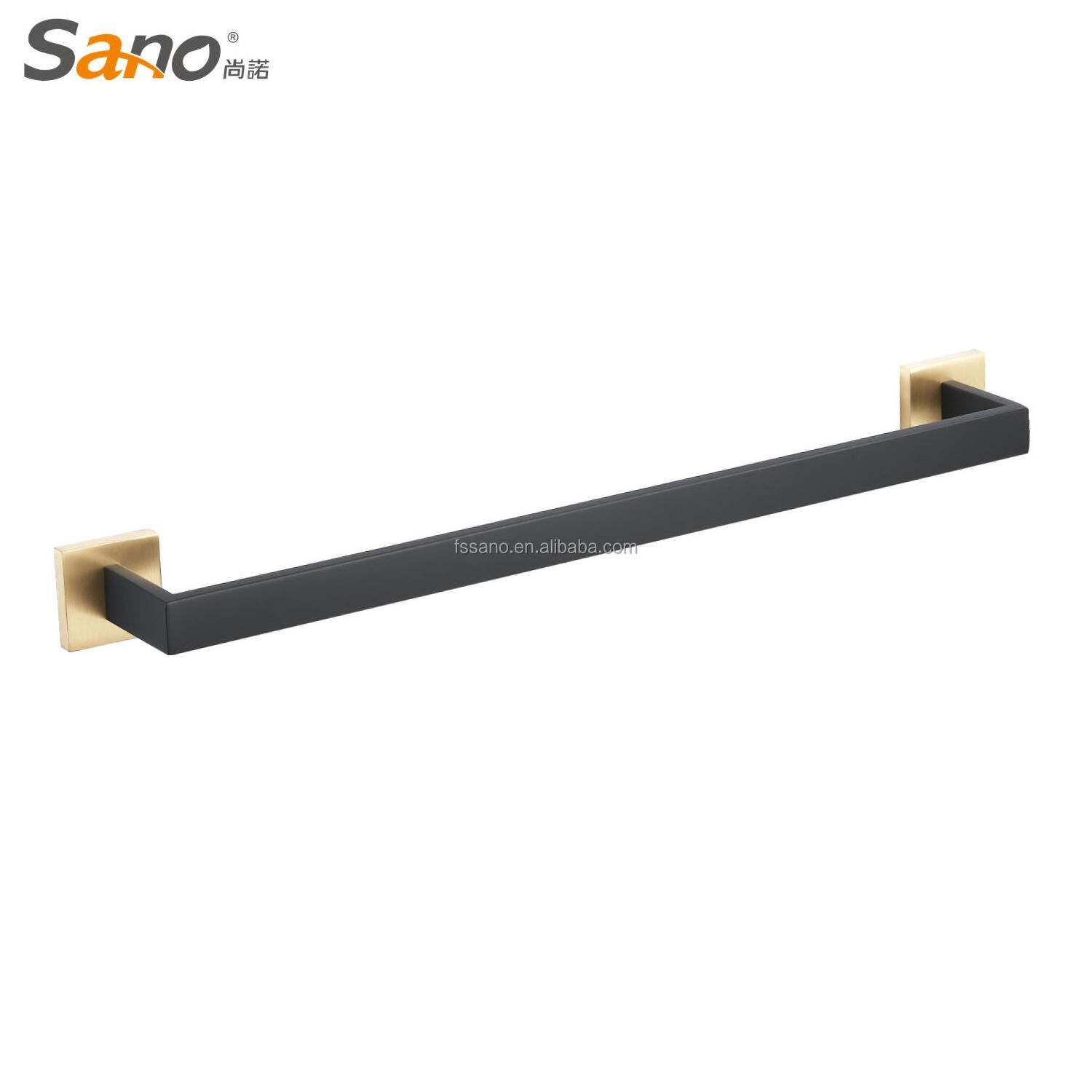 Brush Gold and Black Bathroom Towel Rack Kitchen Dish Cloths Hanger SUS304 Stainless Steel Rustproof Wall Mount