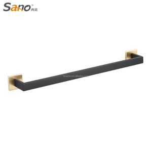 Brush Gold and Black Bathroom Towel Rack Kitchen Dish Cloths Hanger SUS304 Stainless Steel Rustproof Wall Mount