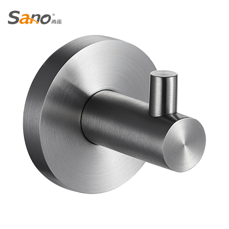 Manufacturer Bath Towel Hook Silver Robe/Coat Hook, SUS 304 Stainless Steel Bathroom Hardware Heavy Duty Wall Mounted Hook