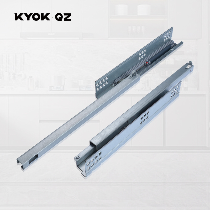 10~24 Inches Stainless Steel Buffer Slide Rail Bottom Damping Telescopic Drawer Slide Rebound Track