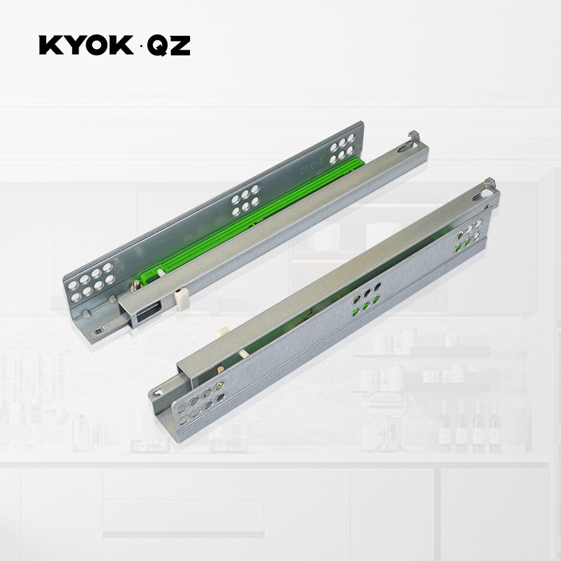 Three-Section Soft Close Mute Hydraulic Damping Buffer Slideway Push To Open Drawer Guide Rail Cabinet Slide