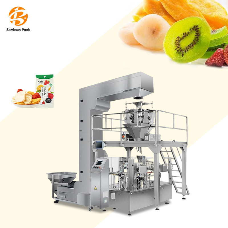 Automatic weighing fill Premade pouch Doypack packaging Food dried fruit raisin mango tomato jujube dry nuts packing machine