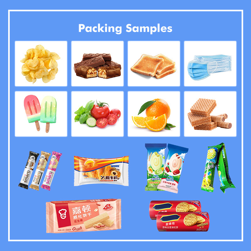 Automatic Horizontal Flow Disposable Paper Cup Ice Cream Stick Small Beef Jerky Pillow Bag For Packaging Packing Machine