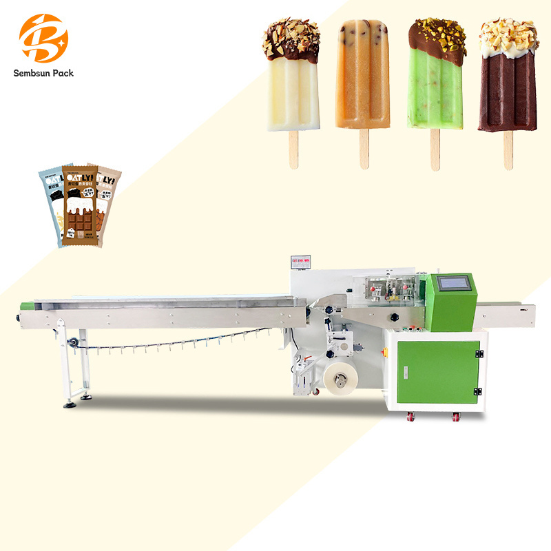 Automatic Horizontal Flow Disposable Paper Cup Ice Cream Stick Small Beef Jerky Pillow Bag For Packaging Packing Machine