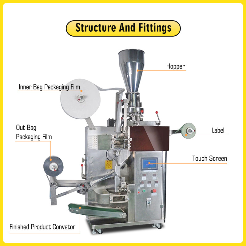 Automatic High Speed Triangle Organic herbal Tea Bag Packaging Machine Nylon Tea Bag Packing Machine