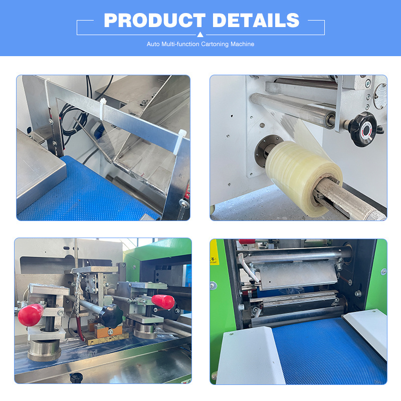 Multi-function Horizontal pillow flow packing oats cereal protein energy bars chocolate bar packaging machine