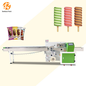 Automatic Horizontal pillow plastic bag wrapping packing ice cream ice pop lolly popsicle flow packaging machine