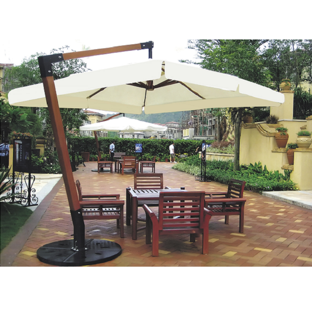 Top Grade Large Square Shape Wooden Parasol Hanging Outdoor Umbrella