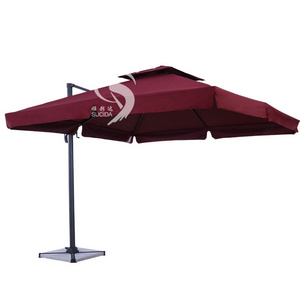 Outdoor Square Double Roof Roman Aluminium Umbrella