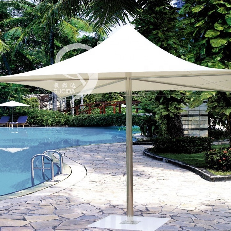 Heavy Outdoor Anti wind Stainless-steel Membrane Structure Umbrella