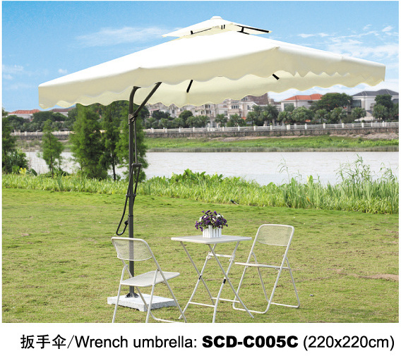 Balcony Patio Outdoor Sunshade Double Roof Side Pole Portable Garden Umbrella