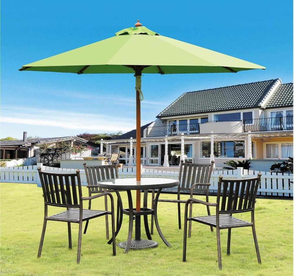 Big Garden Wooden Parasol Solar Beach Bamboo Umbrella