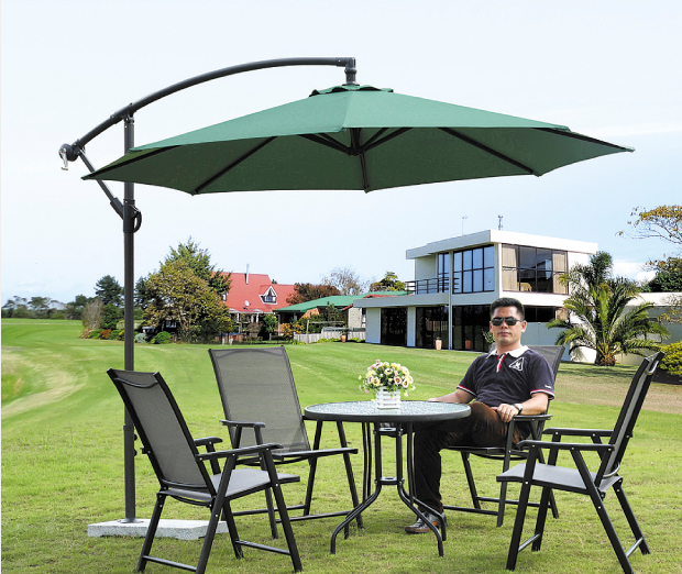 Outdoor  Iron Coffee Shop Hanging Banana  Umbrella