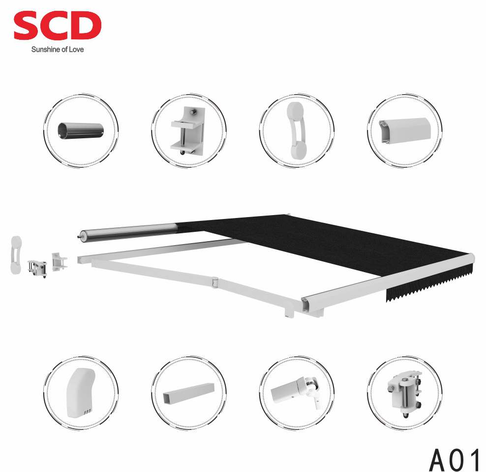 outdoor sunshade retractable awning spare parts Wholesale Price folding arm aluminum awning components parts Awning Parts Arm