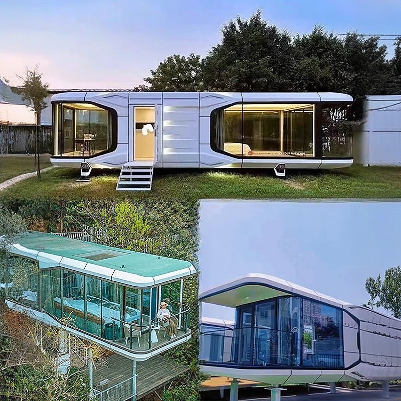 Ready-to-ship Light Steel Structure Modern Prefabricated Prefab Casas Movable Container Homes Mobile Cabin with Welded Frame