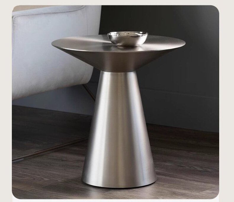 Factory Direct Stainless Steel Titanium Plated Small Coffee Table Italian Round Minimalist Stainless Steel Coffee Table