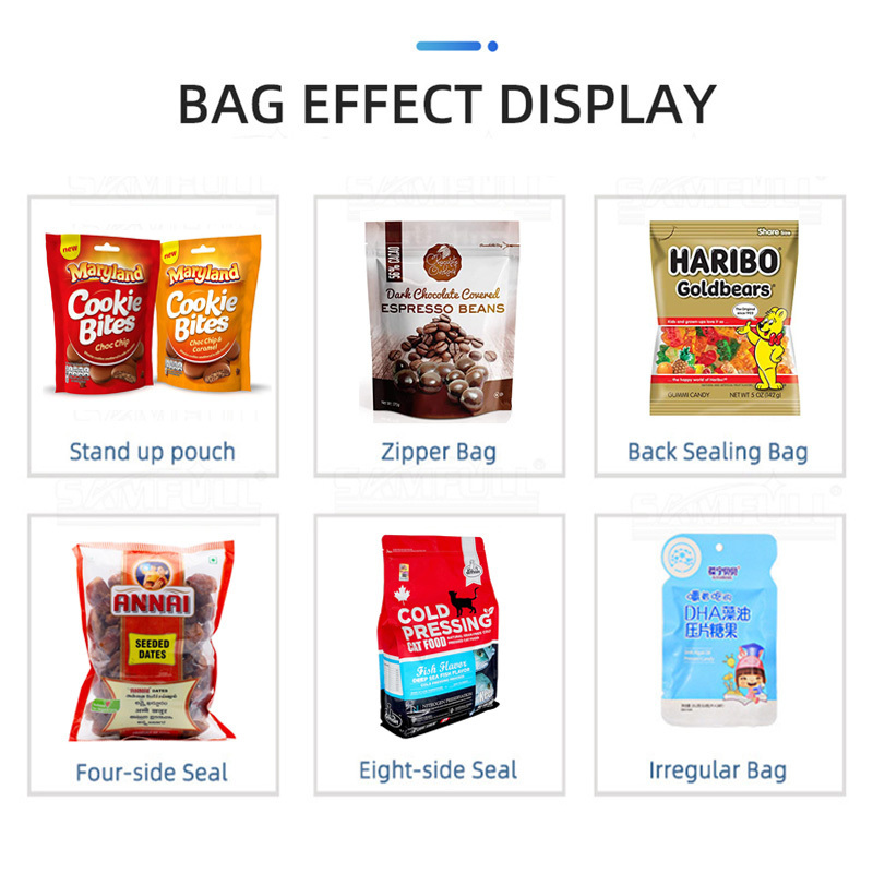 Automatic doypack bag chocolate bean candy bar packing machine gummy mixed candy chocolate packing machine