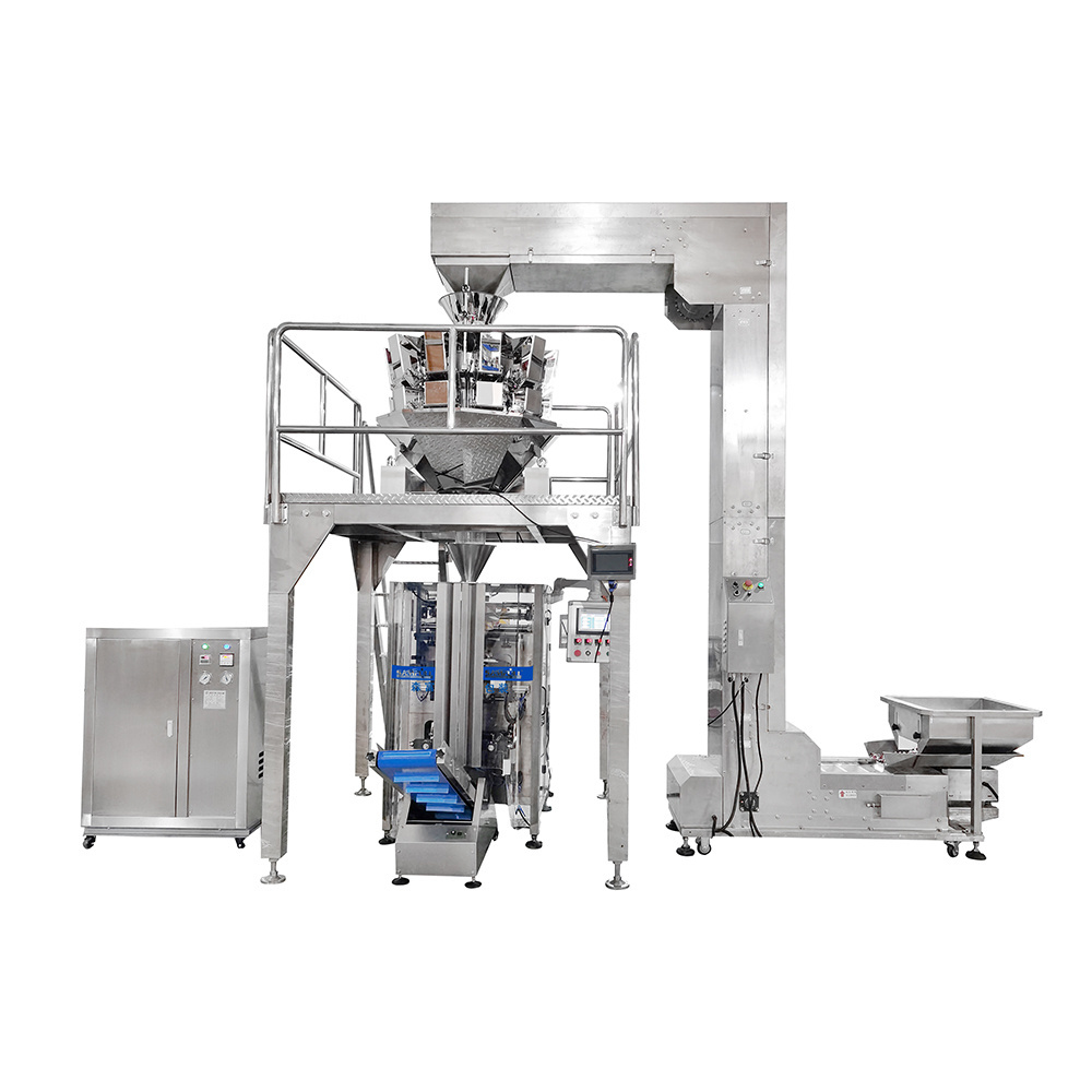 Automatic nitrogen potato chip packaging machine puffed snack food weighting vertical ffs packaging snack machine