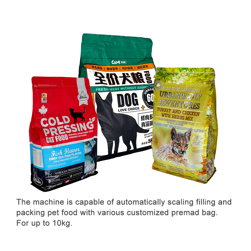 Automatic rotary bag doypack pouch dry pet food packing machine premade bag dog food pack machine