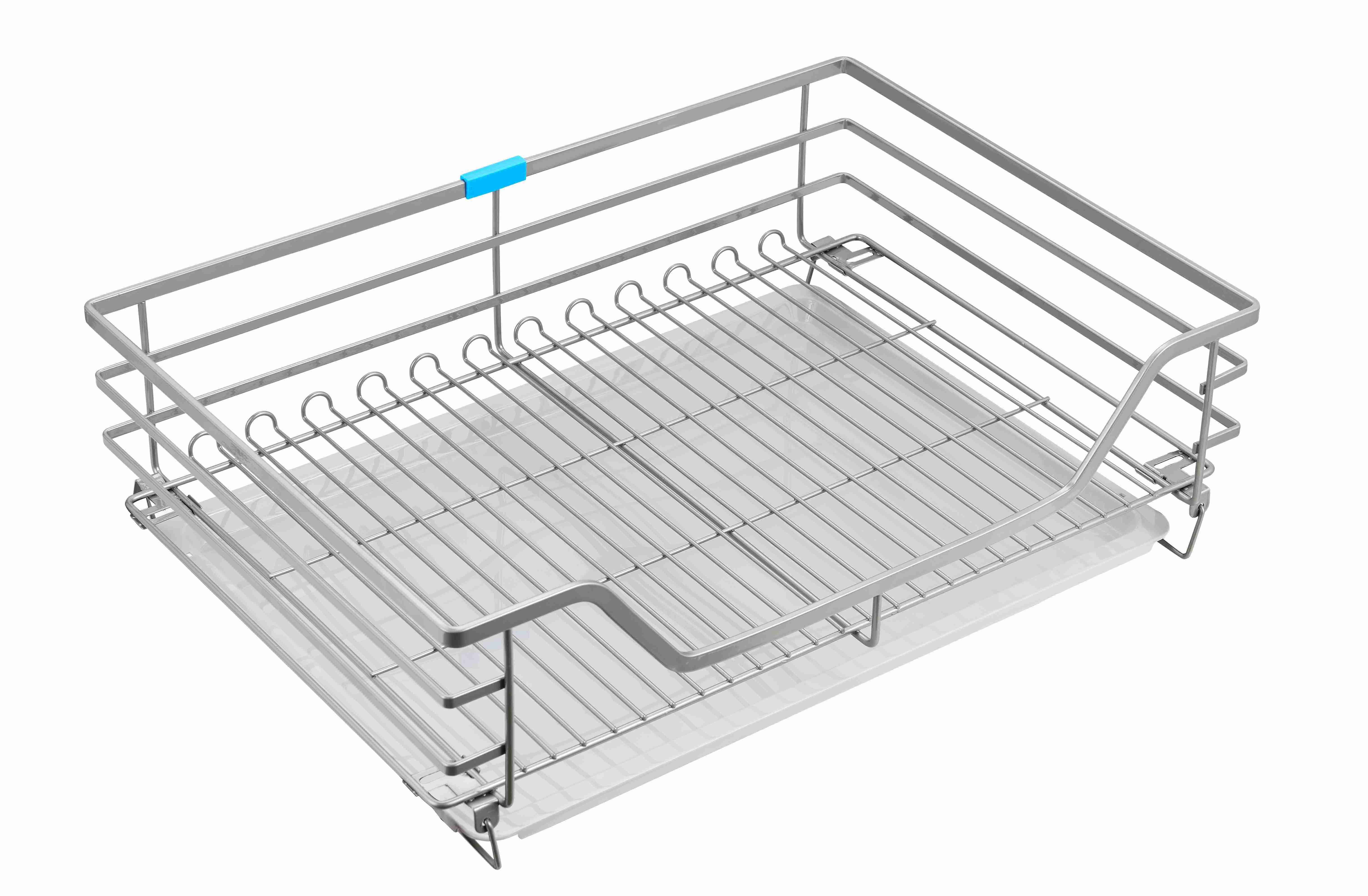 HAUSEARL Nano Kitchen Organizer Cabinet Systems Chrome Wire Pull-out Basket Iron Kitchen Pantry