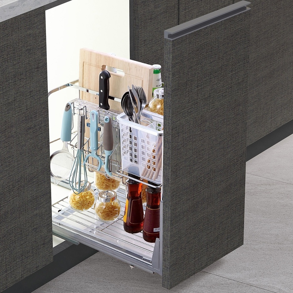 Pull-out kitchen wire basket drawer