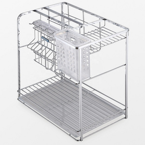 Pull-out kitchen wire basket drawer