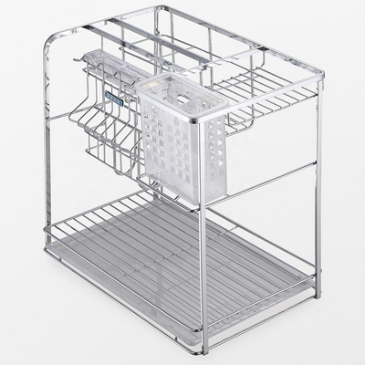 Pull-out kitchen wire basket drawer