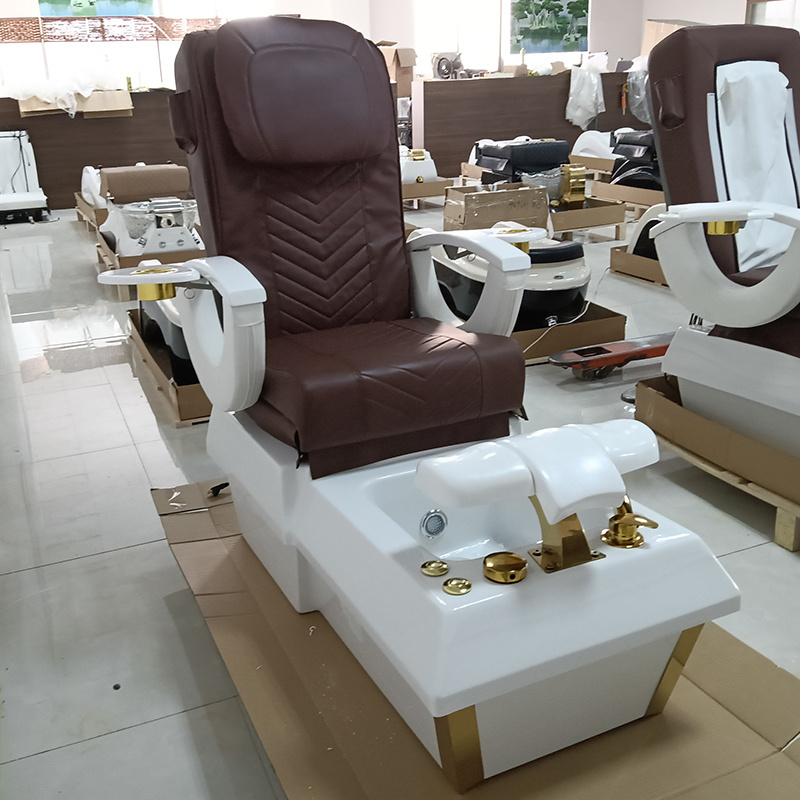 Customized Color Electric Full Body Massage Pedicure Chair With Drainage Pump Foot Massage Chair For Nail Shop