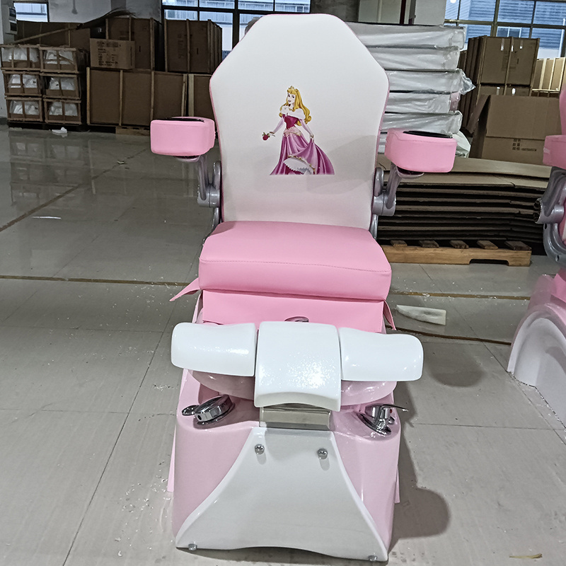 Hot Pink Kids Foot Spa Chair Nail Salon Butterfly Kids Spa Pedicure Chair With Jet