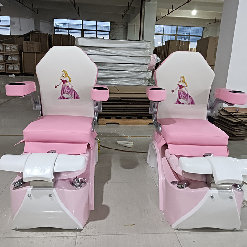 Hot Pink Kids Foot Spa Chair Nail Salon Butterfly Kids Spa Pedicure Chair With Jet