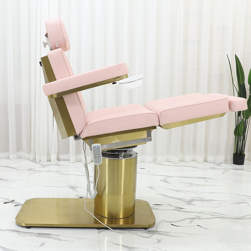 Modern 4 Motors Electric Gold Stainless Steel Salon Bed Pink Facial Spa Beauty Bed Massage Tables for Sale