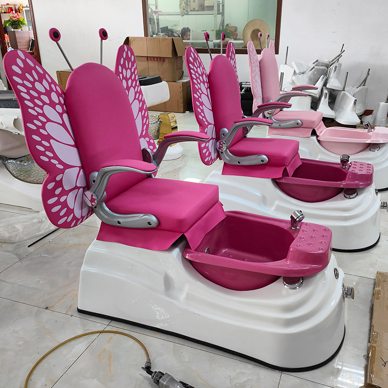 Pink Kids Spa Pedicure Chair with Sink for Nail Salons