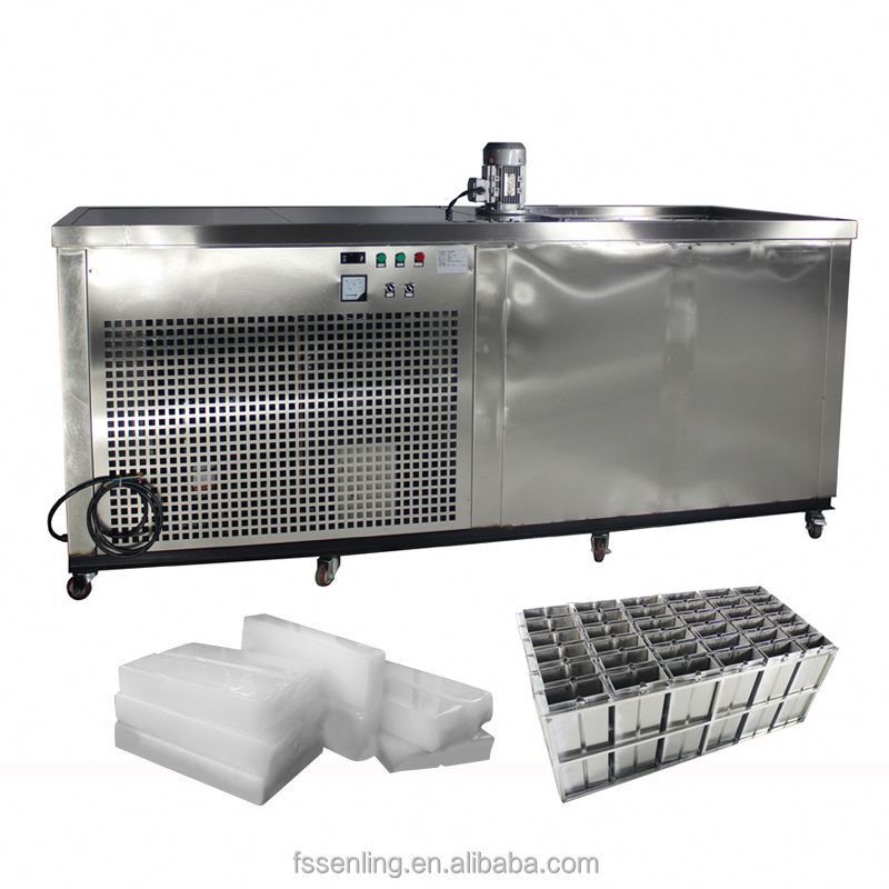 Hot Sale In Italy Commercial Kitchen Accessories Stainless Steel Automatic 1 Ton Brine Cooled Crystal Ice Block Machine