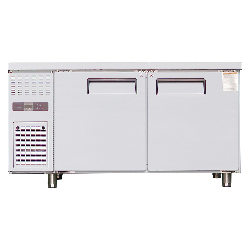 Factory Price Commercial Kitchen Refrigeration Equipment 2 Door Under Counter Bar Fridge Stainless Steel Refrigerator Freezers