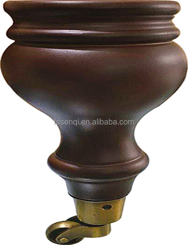 Popular wood chair legs replacement kitchen cabinet legs brass casters MJ-0413