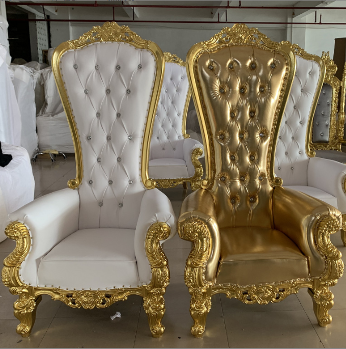 Hot Sale King Throne Chairs Fabric High Back Royal Luxury Wedding Chair