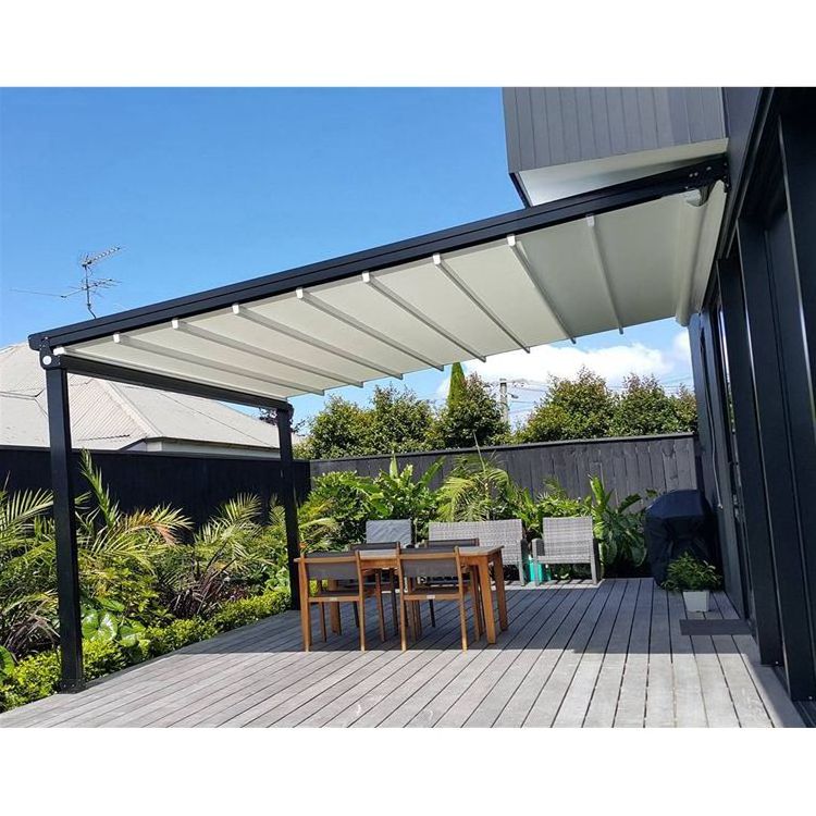 Garden Opening Gazebo Waterproof Pergola System Aluminium Folding Motorized Retractable Patio Roof