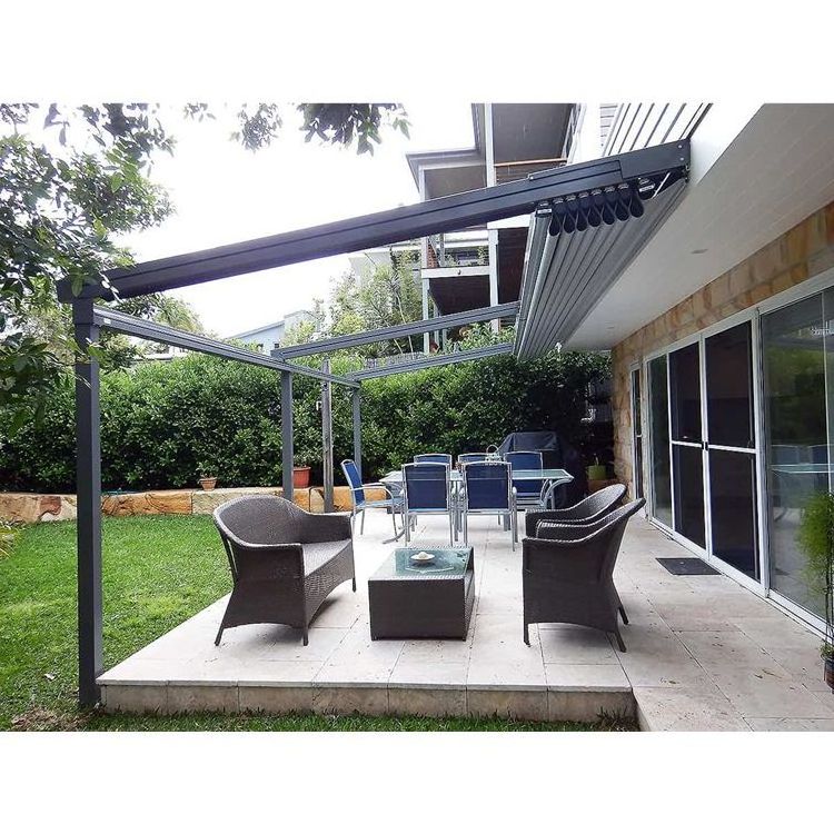 Garden Opening Gazebo Waterproof Pergola System Aluminium Folding Motorized Retractable Patio Roof