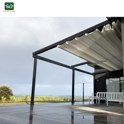 Conservatory Modern Design Retractable Awning Pergola Folding Roof All Season pvc Roof